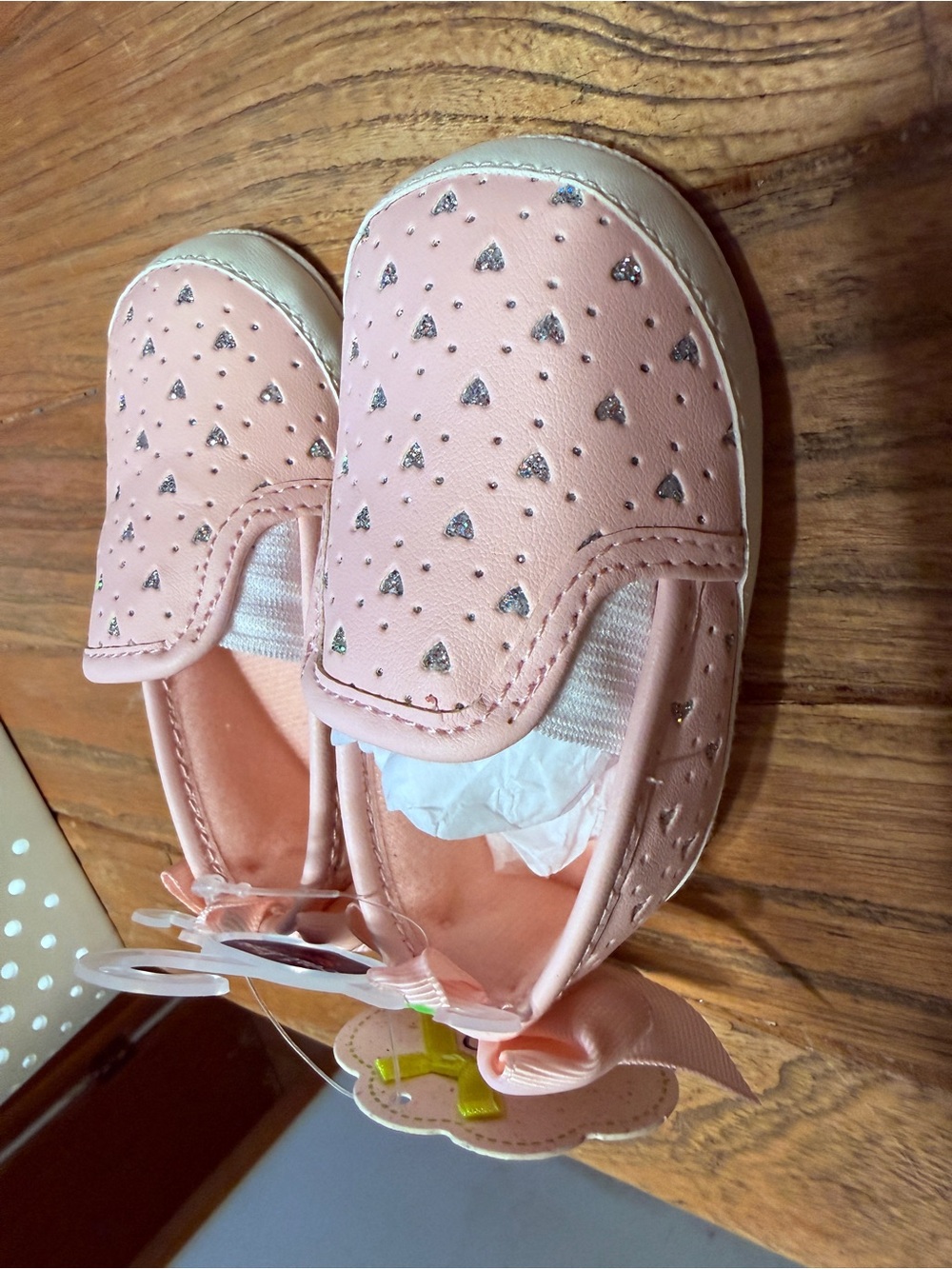 Girls Pink Heart Slip-On Kids Shoes